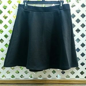H&M Black Quilted Skater Skirt